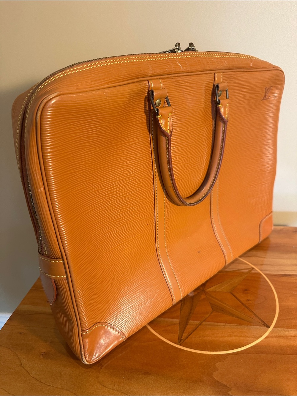 Authentic Louis Vuitton Porte Document Voyage Briefcase Epi.